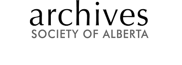 logo: Archives Society of Alberta plain black and grey text. 