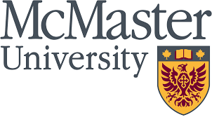 McMaster University logo shield two maple leafs with bird image.