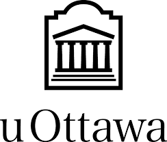 Logo University of Ottawa image of columns representing Tabaret Hall with UOttawa below drawn image. 