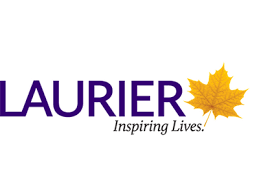 Laurier in purple with yellow maple leave - inspiring lives. 